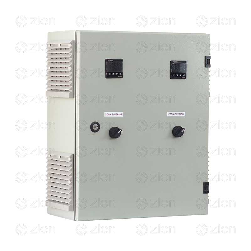 PAINEL DE COMANDO INDUSTRIAL COM CONTROLADOR DE TEMPERATURA DIGITAL MIROPROCESSADO PID - 2 ZONAS